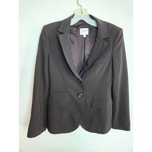 Armani Collezioni Women Dark Brown 100% Wool Shawl Lapel 2 Button Blazer size 2